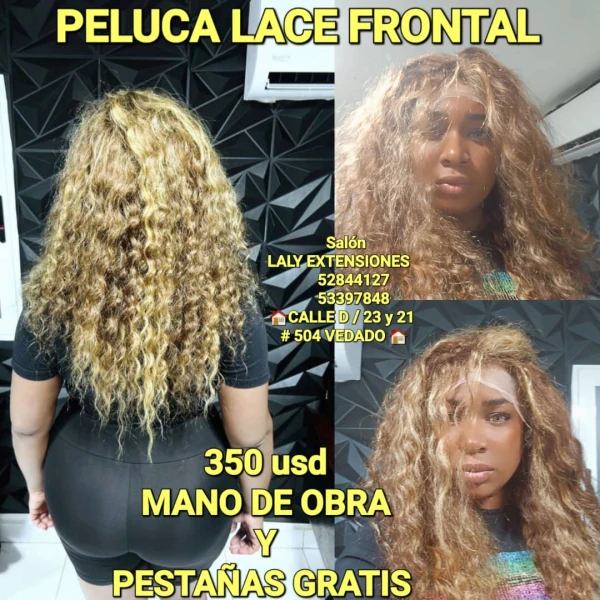 💫 Peluca Lace Frontal Rizada Rubia Dorada – Luz y Movimiento's foto | Laly Extensiones |  BizneCubano