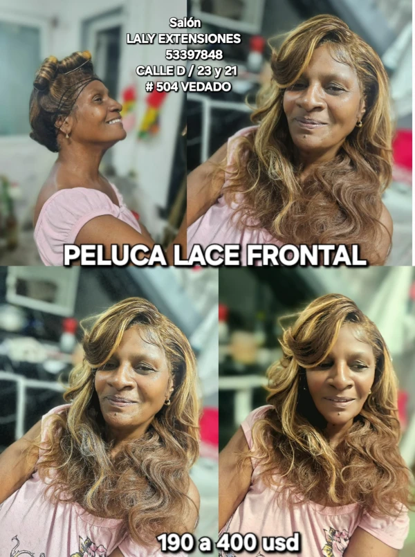 💫 Peluca Lace Frontal Ondulada Miel – Elegancia Serena's foto | Laly Extensiones |  BizneCubano