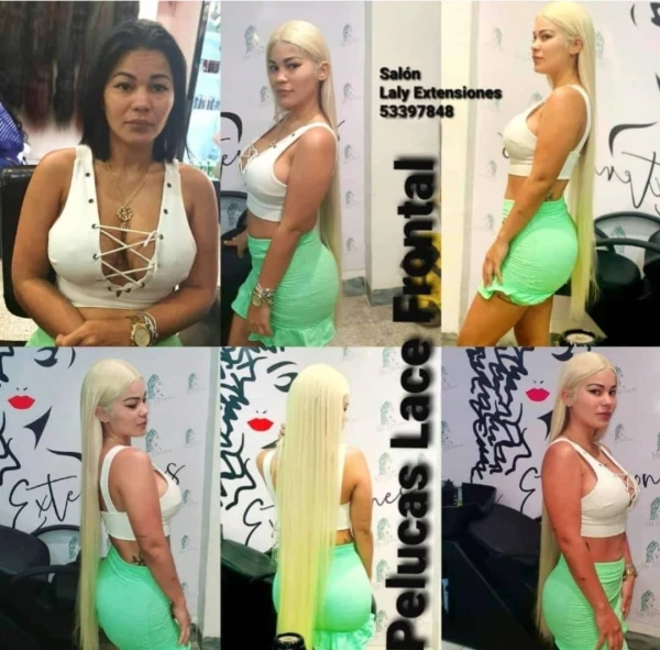 💫 Peluca Lace Frontal Lisa Rubio Platinado – Impacto Total's foto | Laly Extensiones |  BizneCubano