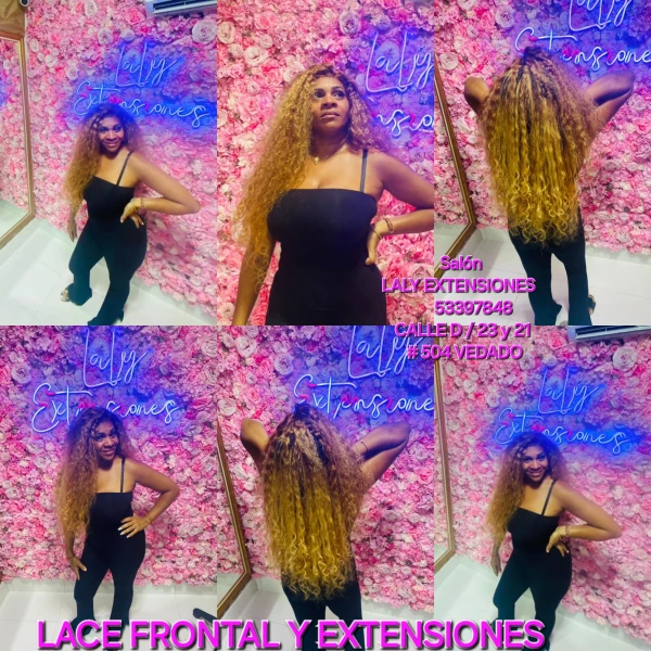 💫 Peluca Lace Frontal + Extensiones – Look XL con Impacto Dorado's foto | Laly Extensiones |  BizneCubano